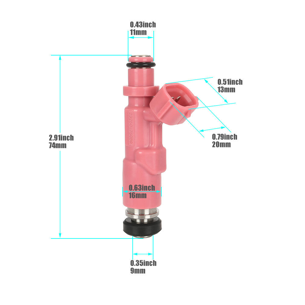 4x Fuel Injectors 23250-75080 Fit for Toyota Tacoma 4Runner 2.4L 2.7L 1998-2004