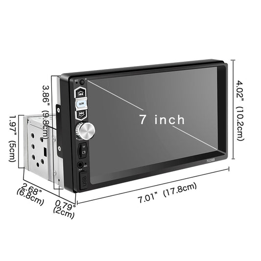 7in 1DIN Car Stereo Radio Bluetooth Touchscreen USB AUX-IN FM Video MP5 Player