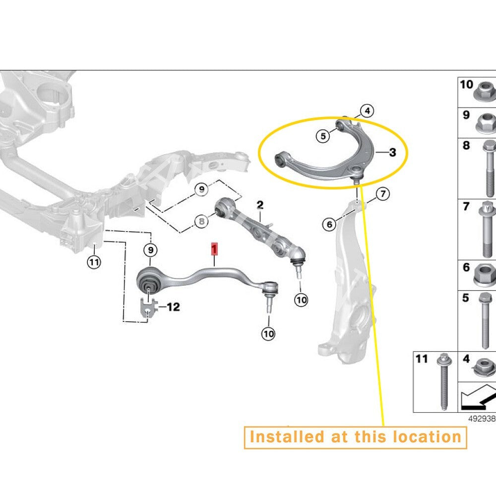 for Rolls-Royce Cullinan 2020 Right Upper Control Wrist Arm Equipment Manufacturer: 31106878256