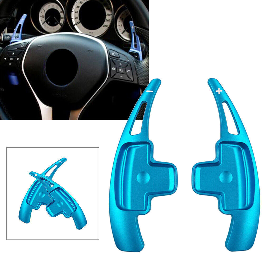 Steering Wheel Paddle Shift Extension Blue for M- for Benz A B E R M GLK SLK Class