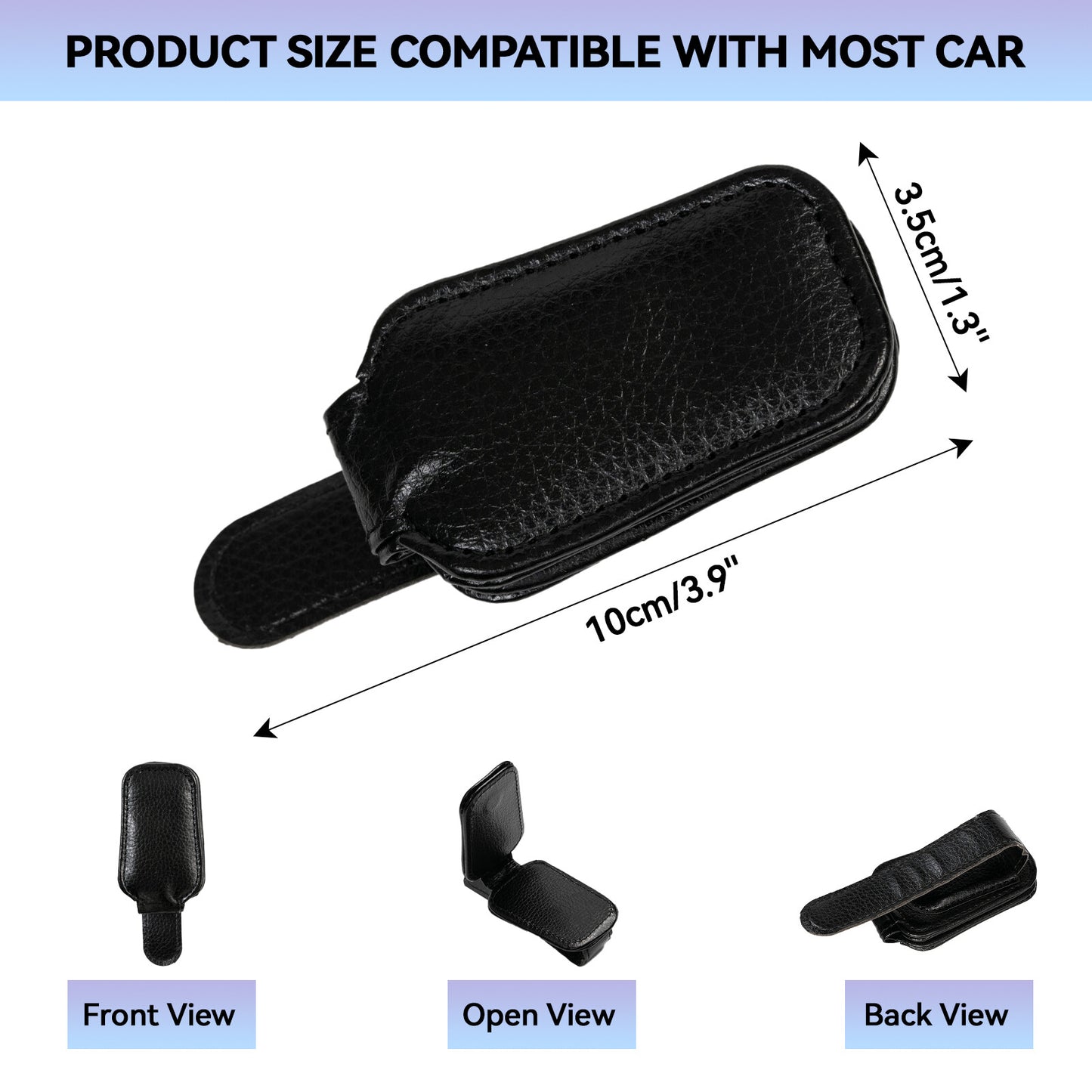 Universal Car Vehicle Sun Visor Clip Glasses Holder Sunglasses Ticket Black