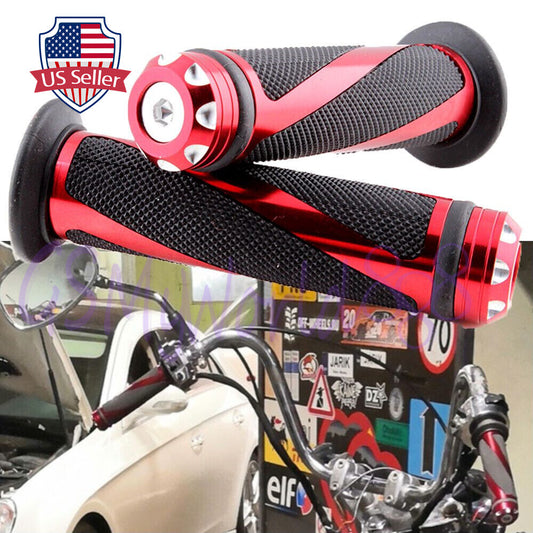Red Handle Bar Hand Grips Rubbe Gel 7/8 fit for Suzuki GSXR600 750 1000