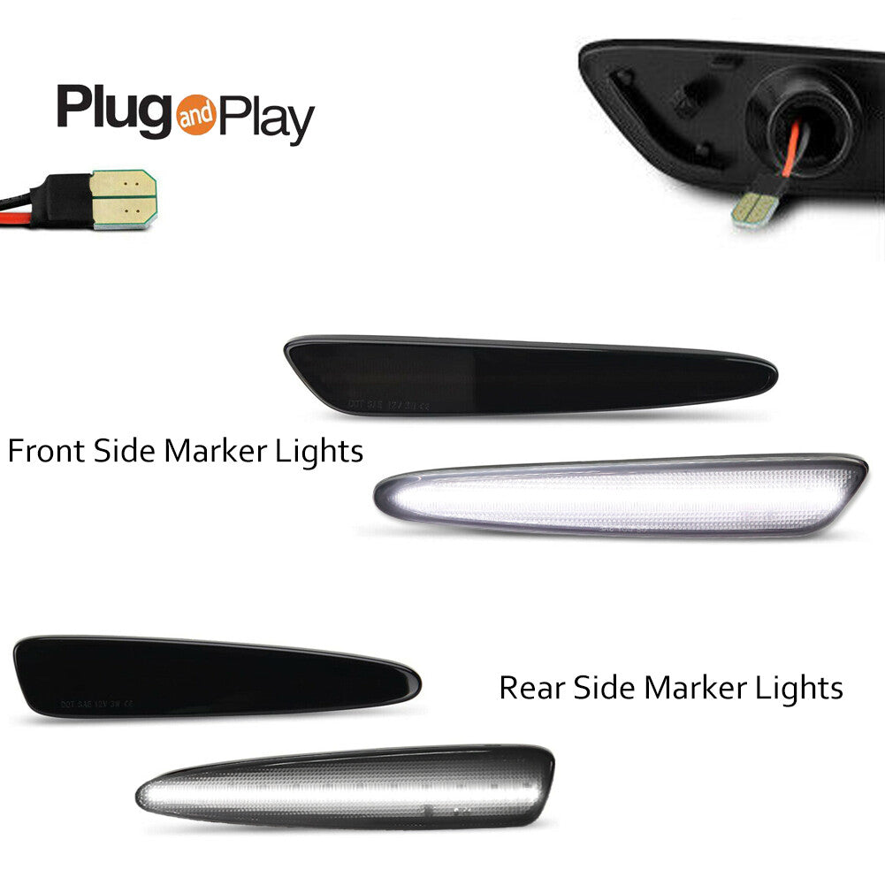 LED side marker lights for front and rear fenders on 05-13 for Chevrolet C6 for Corvette Cold White