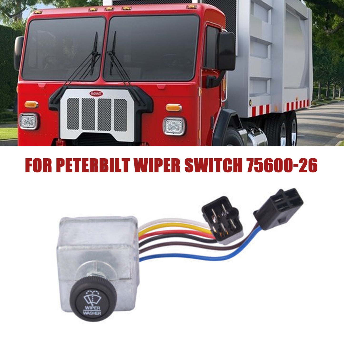 6 Wire Wiper Switch for Peterbilt 300 Series 75600-26 577.75633 Set AT