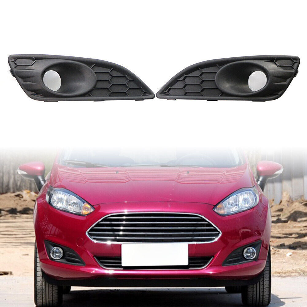 Pair Front Bumper Grilles Fog Lights Cover for Ford Fiesta 2012-2016 2015 2014