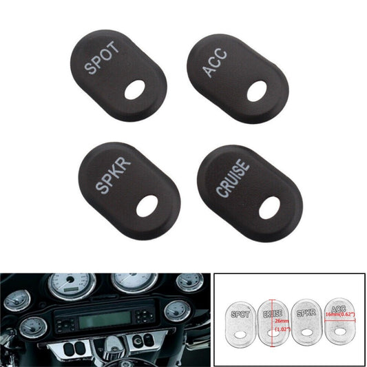 4x Black Brushed Panel Switch Cover for Harley Touring Electra Glide FLHTK 96-13
