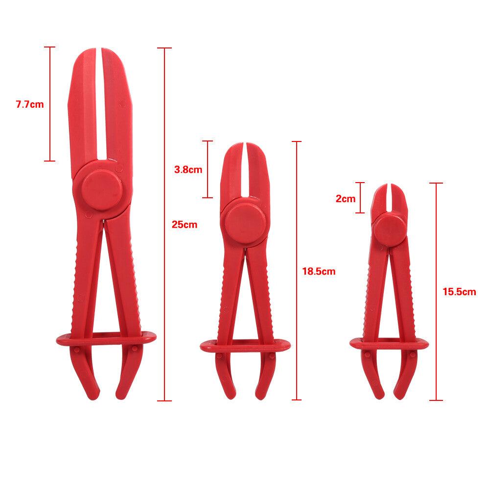 Hot 3pcs Nylon Hose Clamp Tool Set Brake Fuel Water Line Clamp Plier Hands