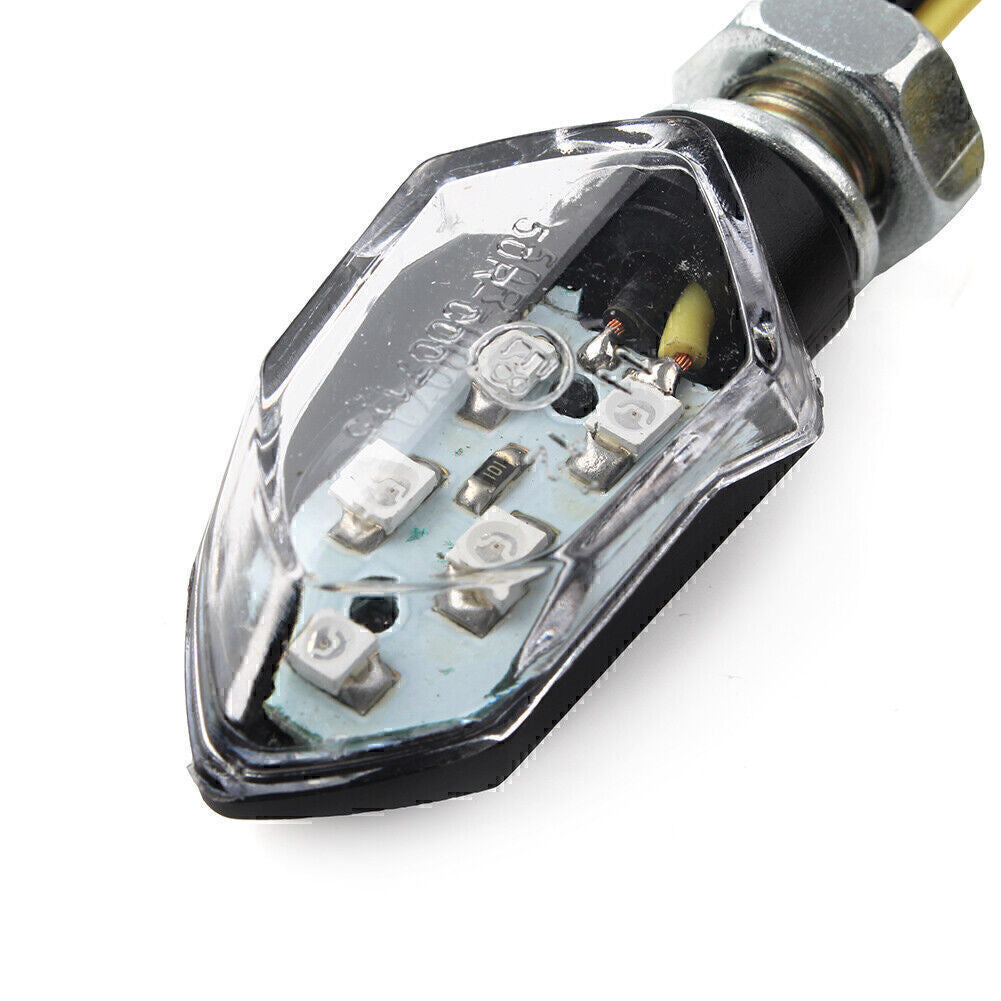8mm Smoke Blinker LED Blinker Bernstein Kontrollleuchte Lampe Motorrad Universal
