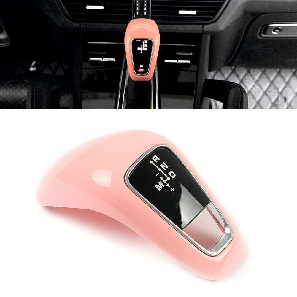 ABS Car Gear Shift Knob Cover Trim Fit for Porsche for Cayenne 2018-2021 2019 2020 Pink