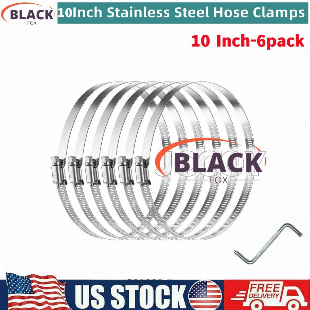 304 Stainless Steel Hose Clamps for 10-inch Adjustable Worm Gear Sorting Kit