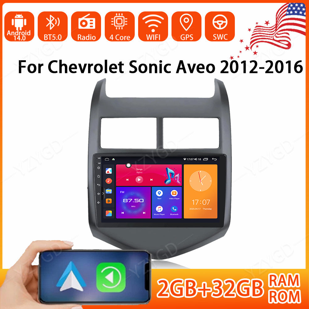 for Chevrolet Sonic Aveo 2012-2016 GPS Screen Android Carplay Car Stereo Radio