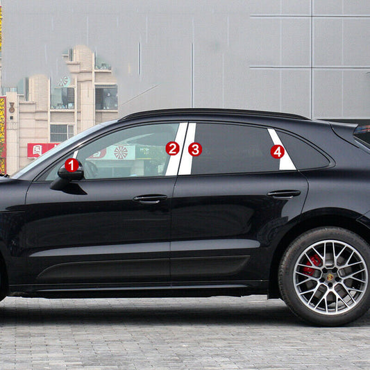 8X for Porsche Macan 2014-2021 Chrome Window B,C Pillar Mirror Post Molding Trim
