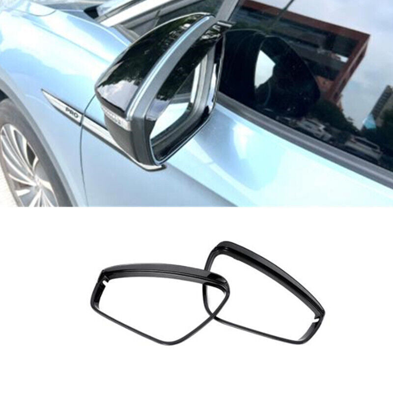 for Volkswagen ID.4 2021-2023 Glossy Black 2X Rearview Mirror Rain Eyebrow Cover