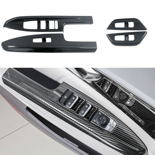 for Kia Carnival 2022-2023 Carbon ABS Glass Window Lift Switch Panel Cover Trim
