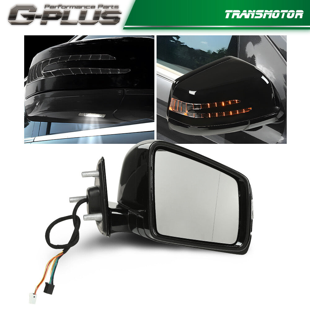 The black right-side passenger mirror is suitable for Mercedes-Benz ML350 GL450 2010 - 2012.