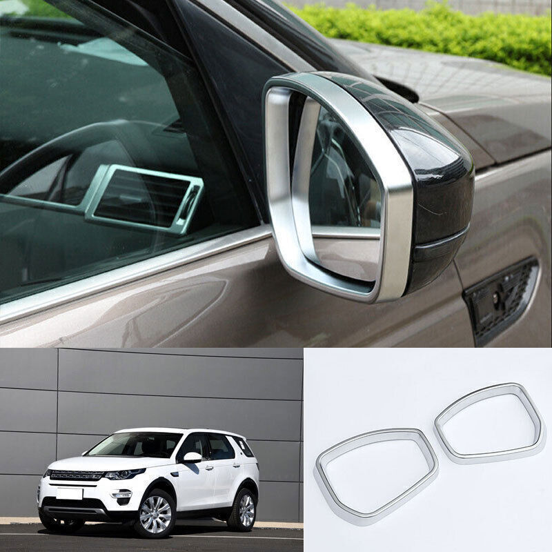 For LR Discovery Sport 2015-19 Silver Rear Door View Mirror Frame Cover Trim 2P