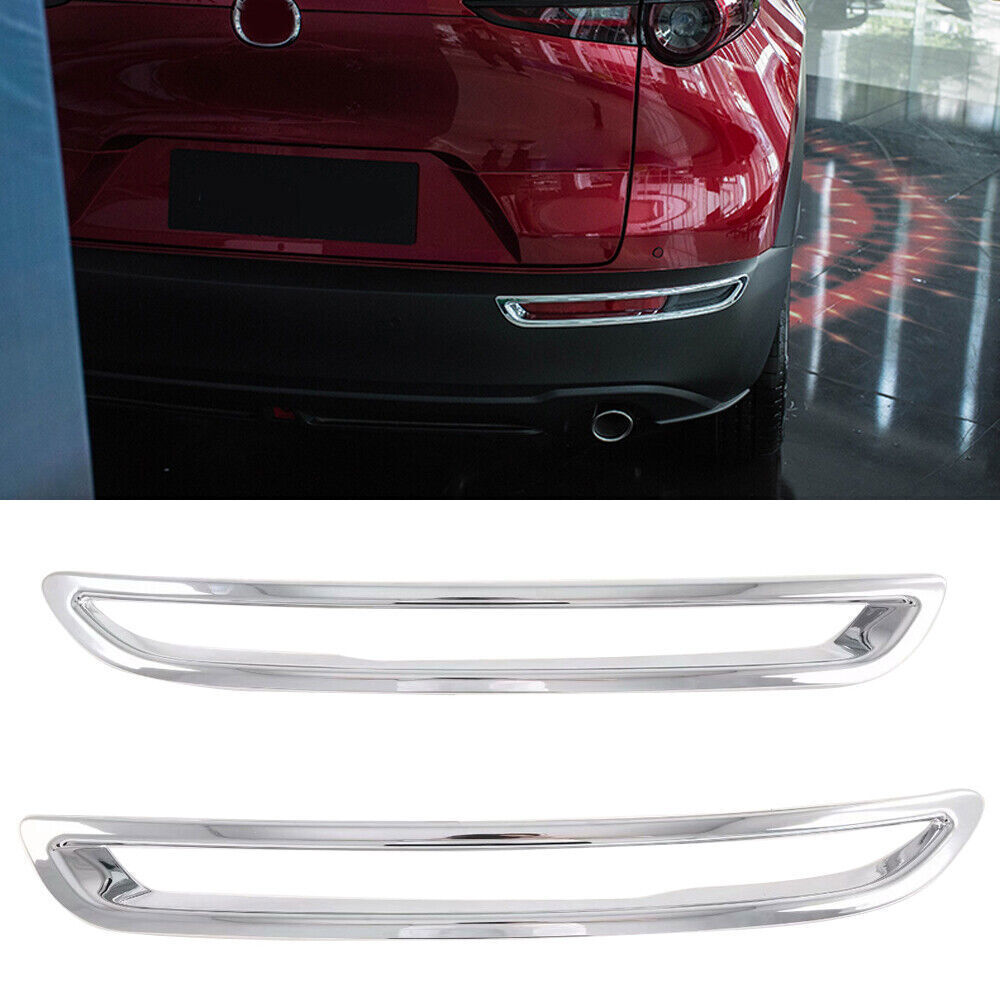 for Mazda CX-30 2020-24 ABS Chrome Rear Bumper Fog Light Eyelid Molding Trim 2X