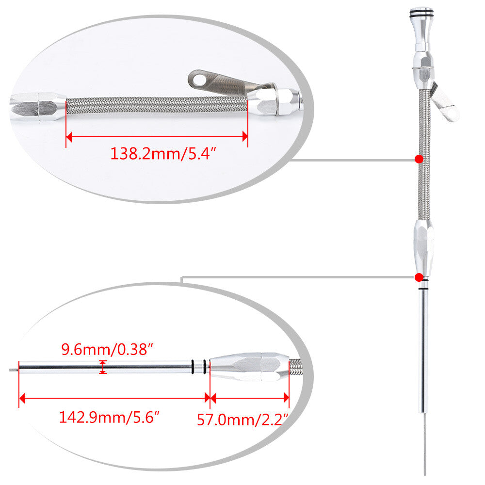 Small Block Passenger Oil Dipstick Stainless Steel for Chevy 4.45.0 5.7 Suburban