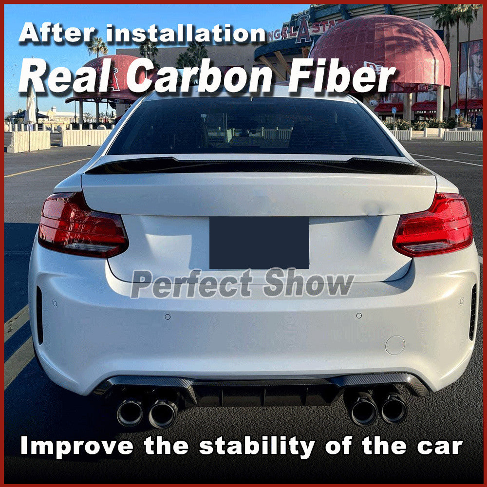 for BMW 2 Series F22 F87 M2 14-19 REAL CARBON FIBRE Rear Trunk Lip Spoiler Wing