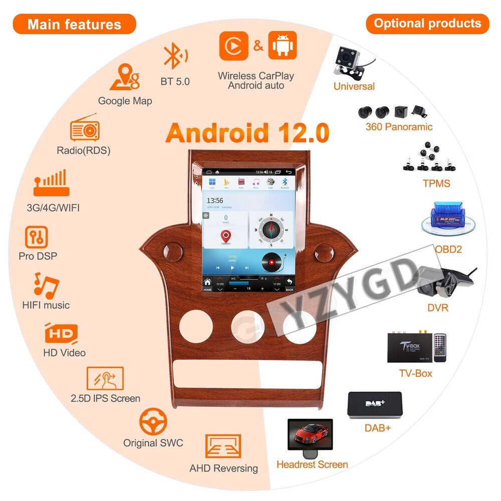 for Bentley Mulsanne 2011-2019 Car Radio Carplay Stereo Receiver Screen 64GB 4G