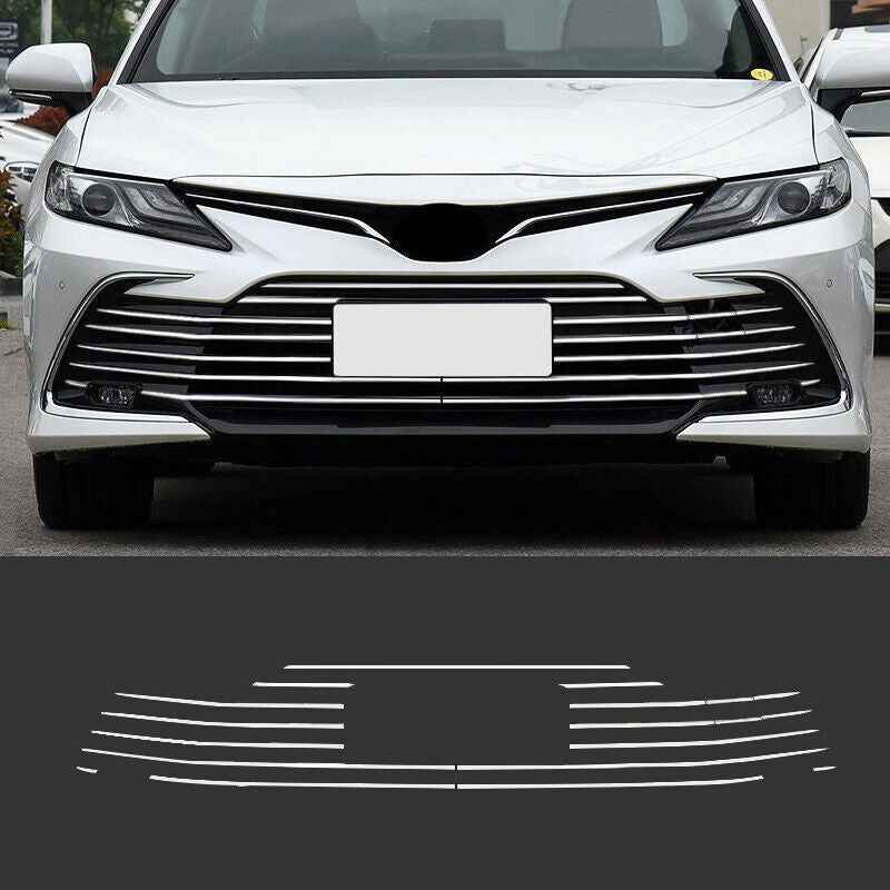 for Toyota for Camry 2021-2022 Stainless Front Center Mesh Grille Grill Strip Trim