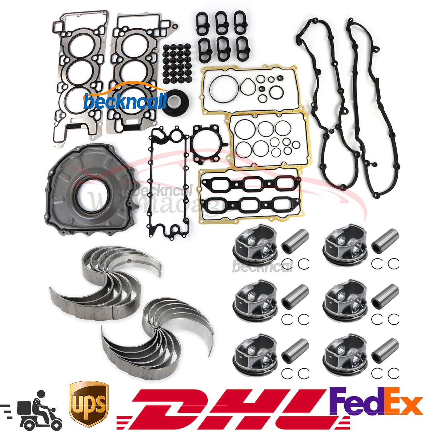 AJ126 Engine Rebuild Gasket Piston Kit Bearing Set for Jaguar for Land Rover 3.0L V6