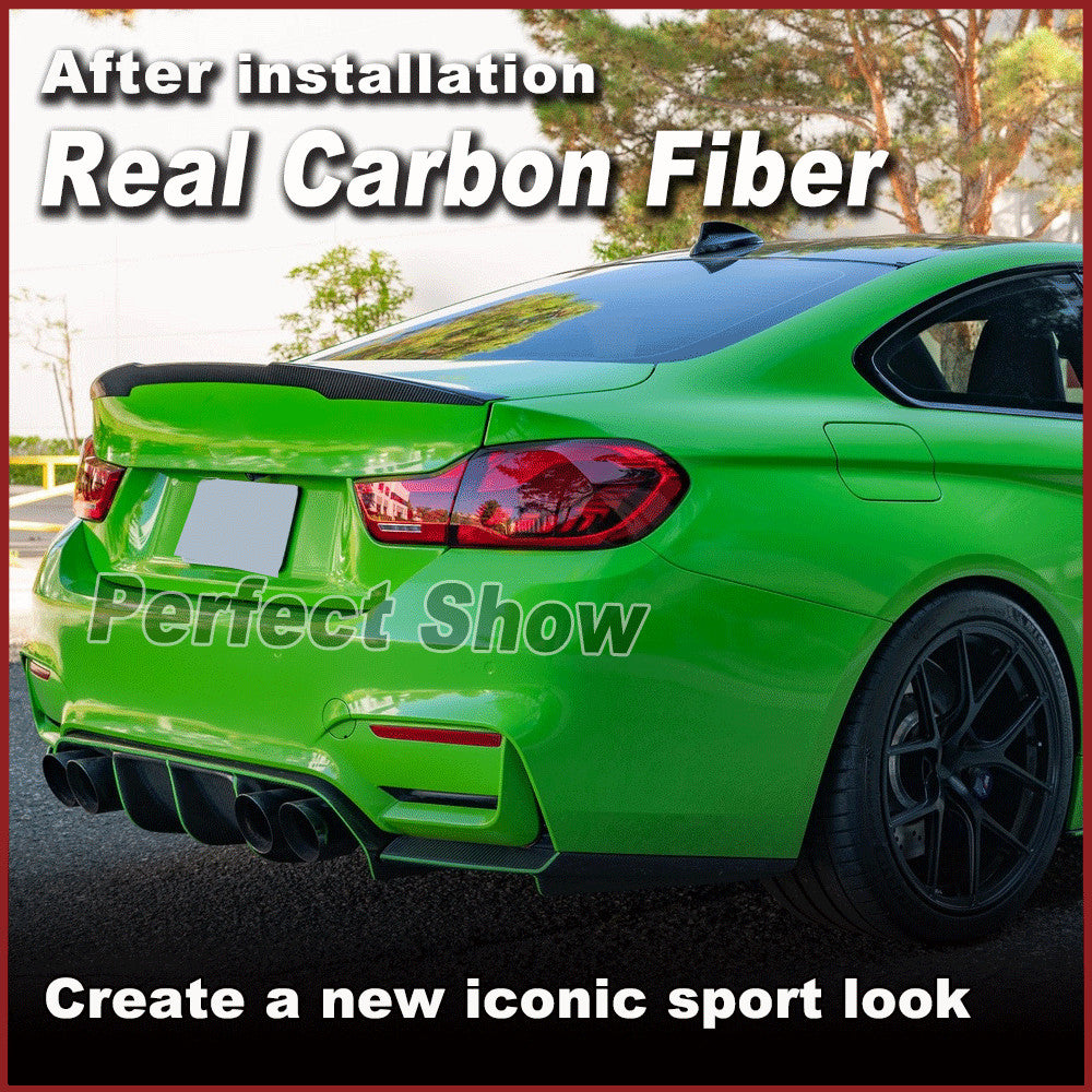 Fit for BMW F82 M4 Coupe 2014-2017 REAL Carbon Rear Trunk Spoiler Lip Boot Wing