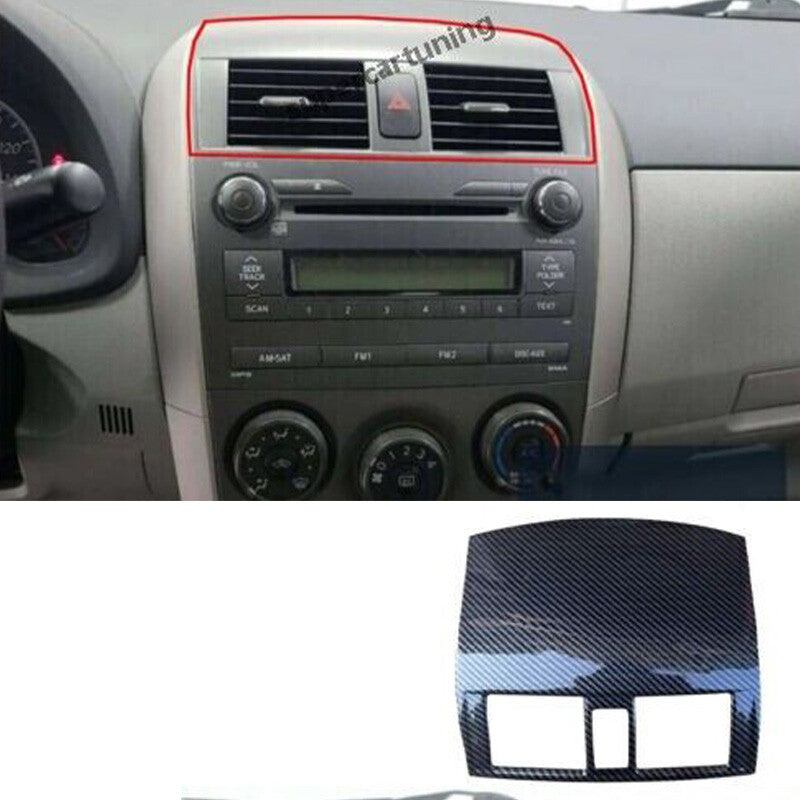 Carbon Fiber Style Central Console Air Outlet Vents for Toyota for Corolla 2009-2011