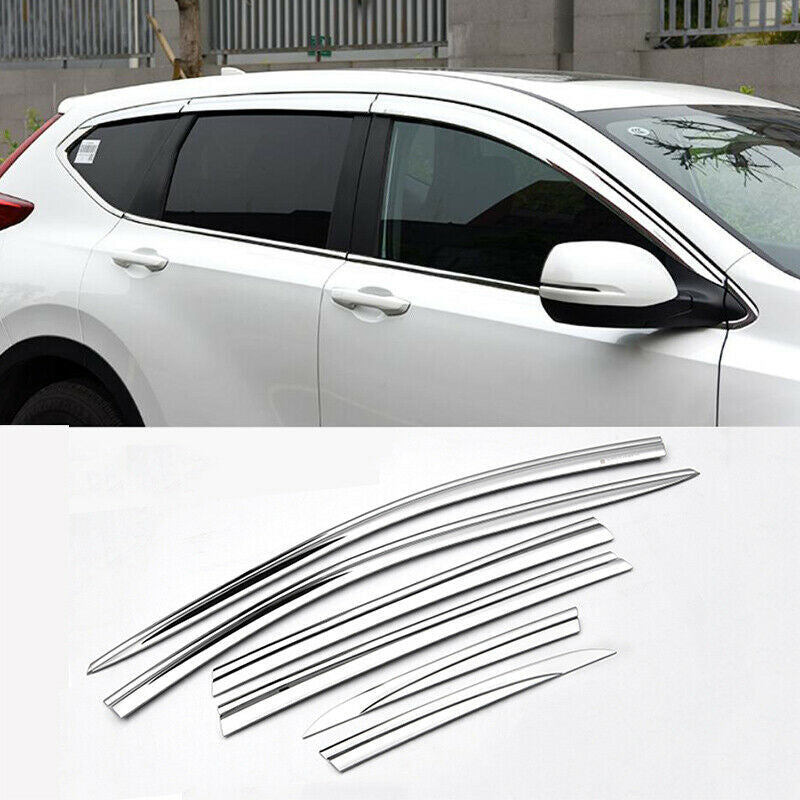 for Honda CR-V 2017-2022 Chrome Trim Window Visor Vent Rain Sun Rain Deflectors