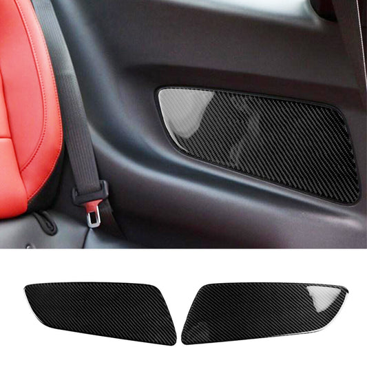 Soft Carbon Fiber Rear for Seat Door Panel Decorative Cover for Ford for Mustang 2015-22