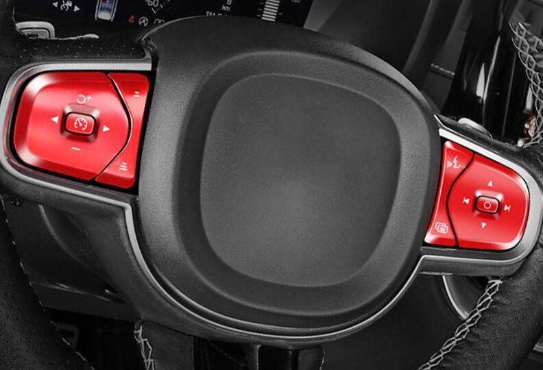 Fit for Volvo S60 2019 2020-2023 Matte Red Steering Wheel Button Cover Trim 6PCS