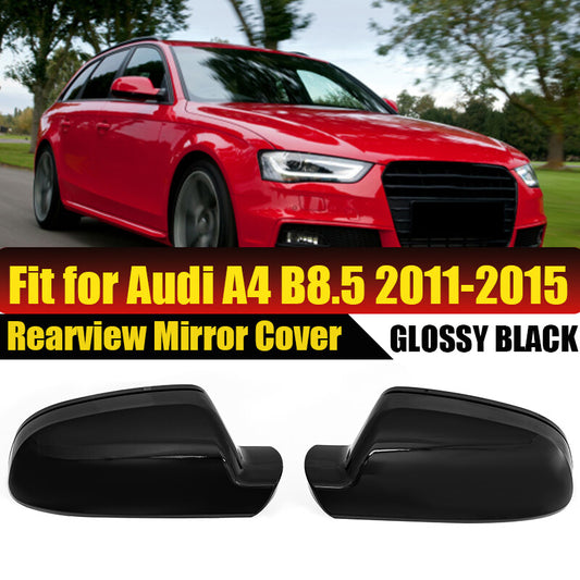 Black mirror-finish protective cover for 2011-15 for Audi A3 for A4 for A5 B8.5 S5 side mirror cap replacement