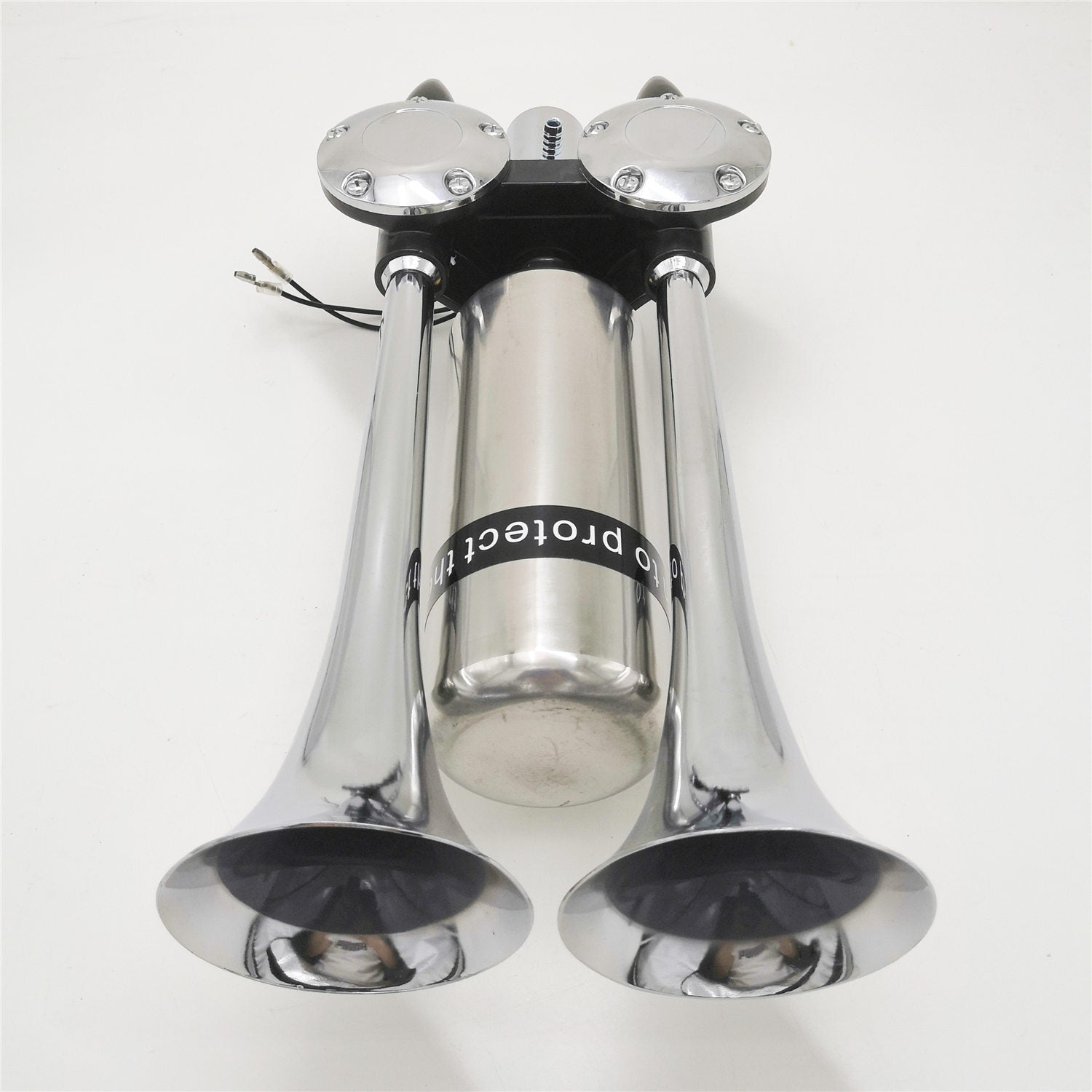 155DB 12V/24V Super Echo Loud Air Horn Set Compatible with Semi or Large Truck