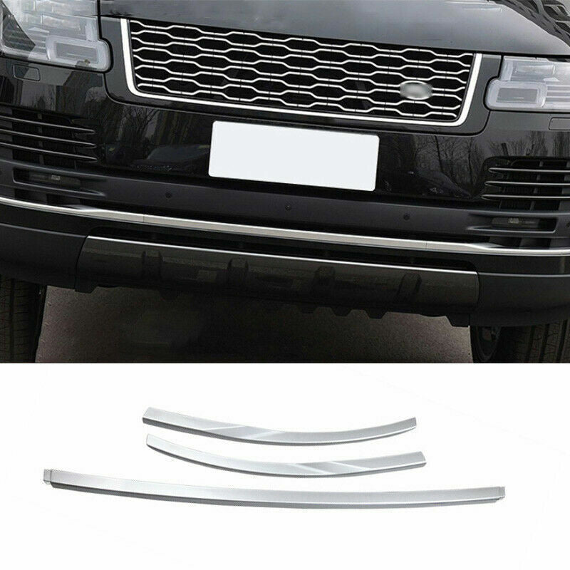 3P for Range Rover L405 2018-2021 Silver Front Bumper Lip Trim Strip Decor Cover