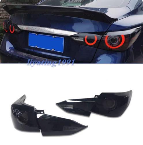 Pair of left and right LED taillight assemblies for INFINITI Q50 2018 - 23 smoke black