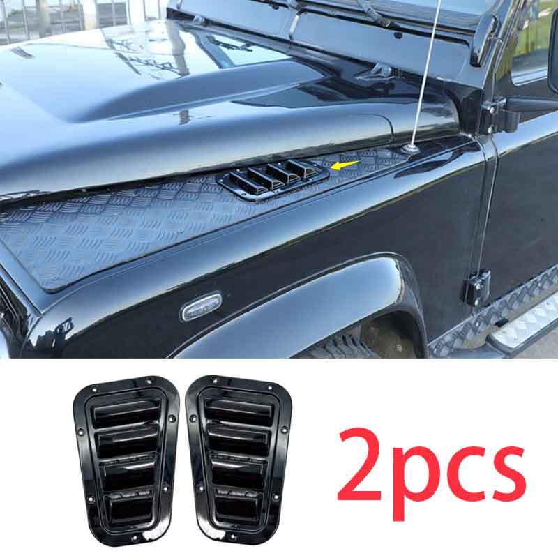 for Land Rover for Defender 2004-2018 Engine Hood Air Outlet Vent Cover Black Alloy