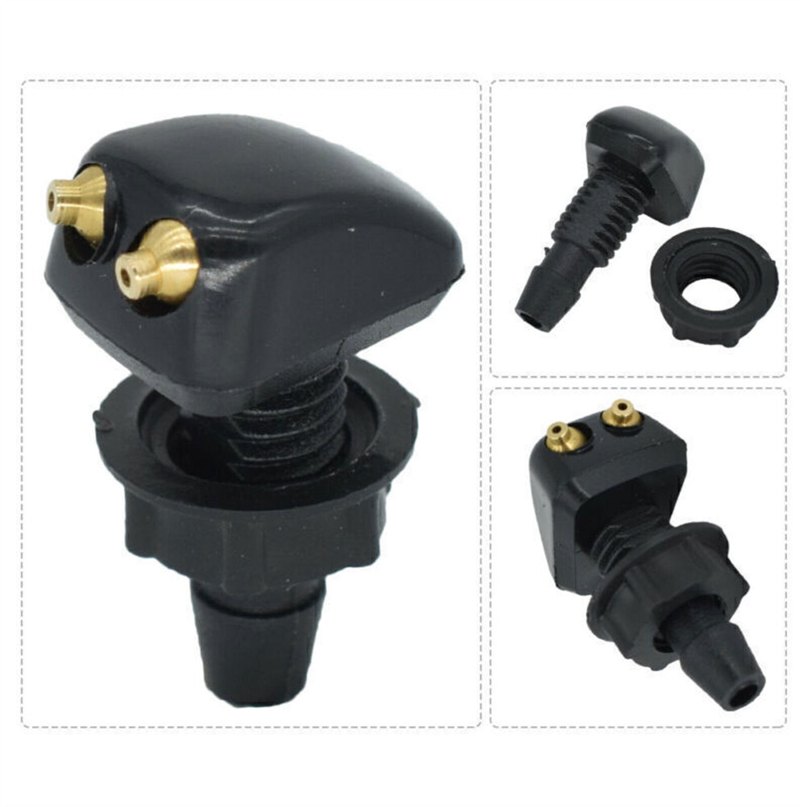 2 Front Car Windscreen Sprayer Washer Wiper Nozzle Window Spray Jet Accessory