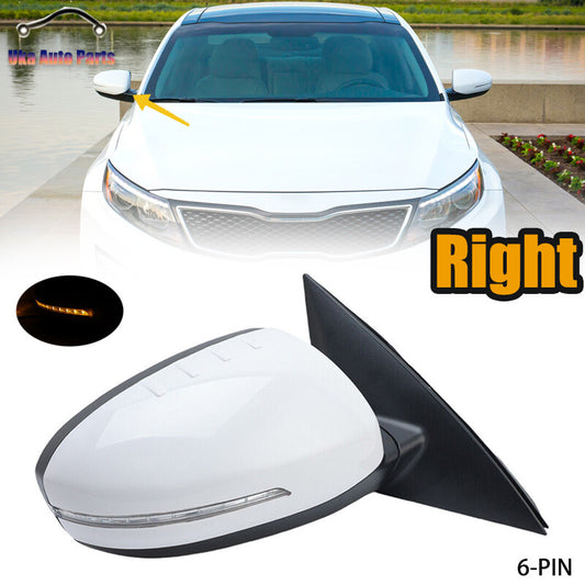 Right Side Door Mirror With Heated Signal White 6 Pin for Kia Optima 2014-2015