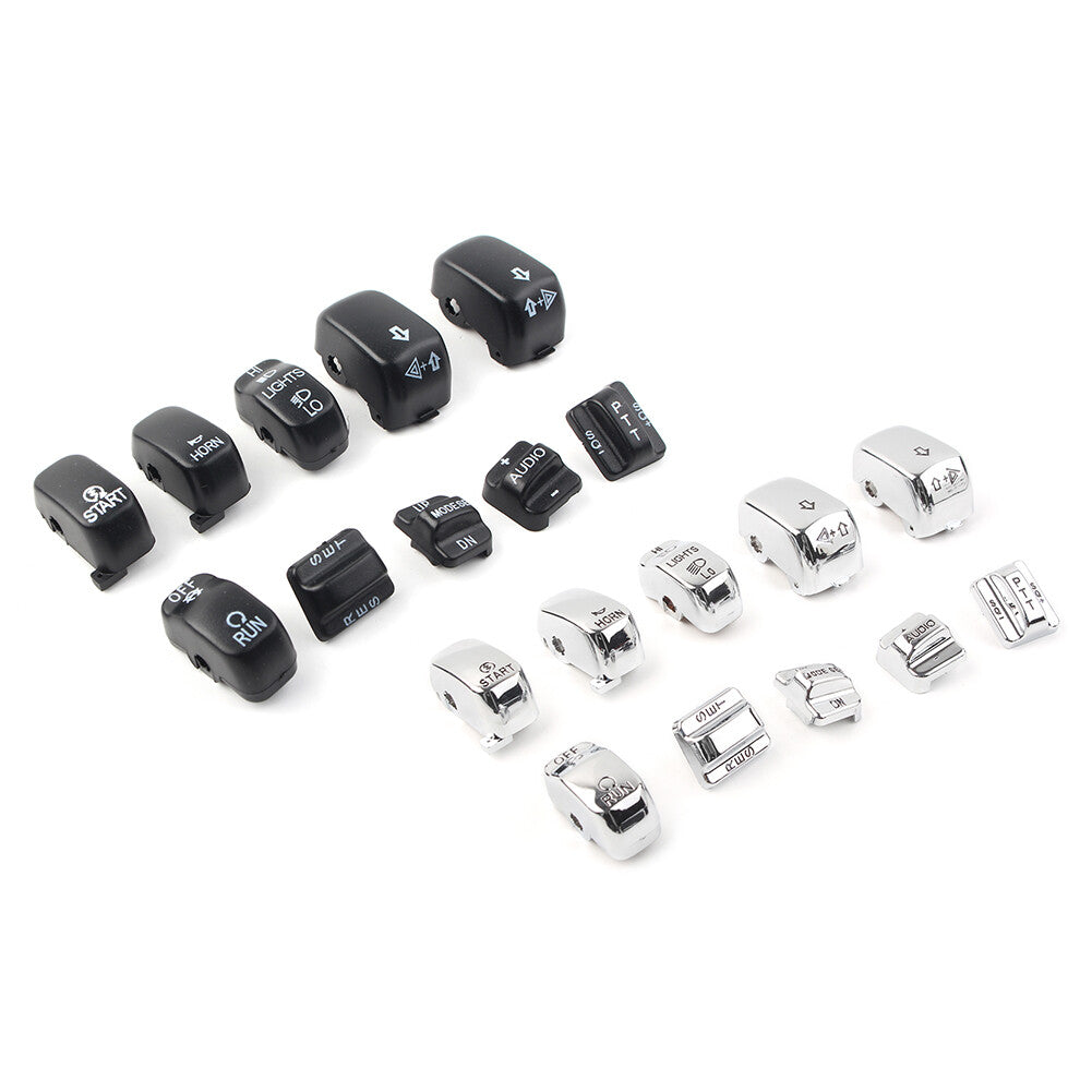 Fit for Harley Touring 96-13 Hand Control Switch Cover Housing Button Cap Set 10x