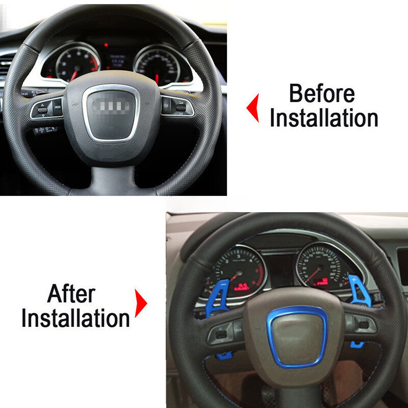 Blue Steering Wheel Shift Paddles for Audi A3 A4 A5 A6 A7 for A8 Q5 Q7 TT S3 S4
