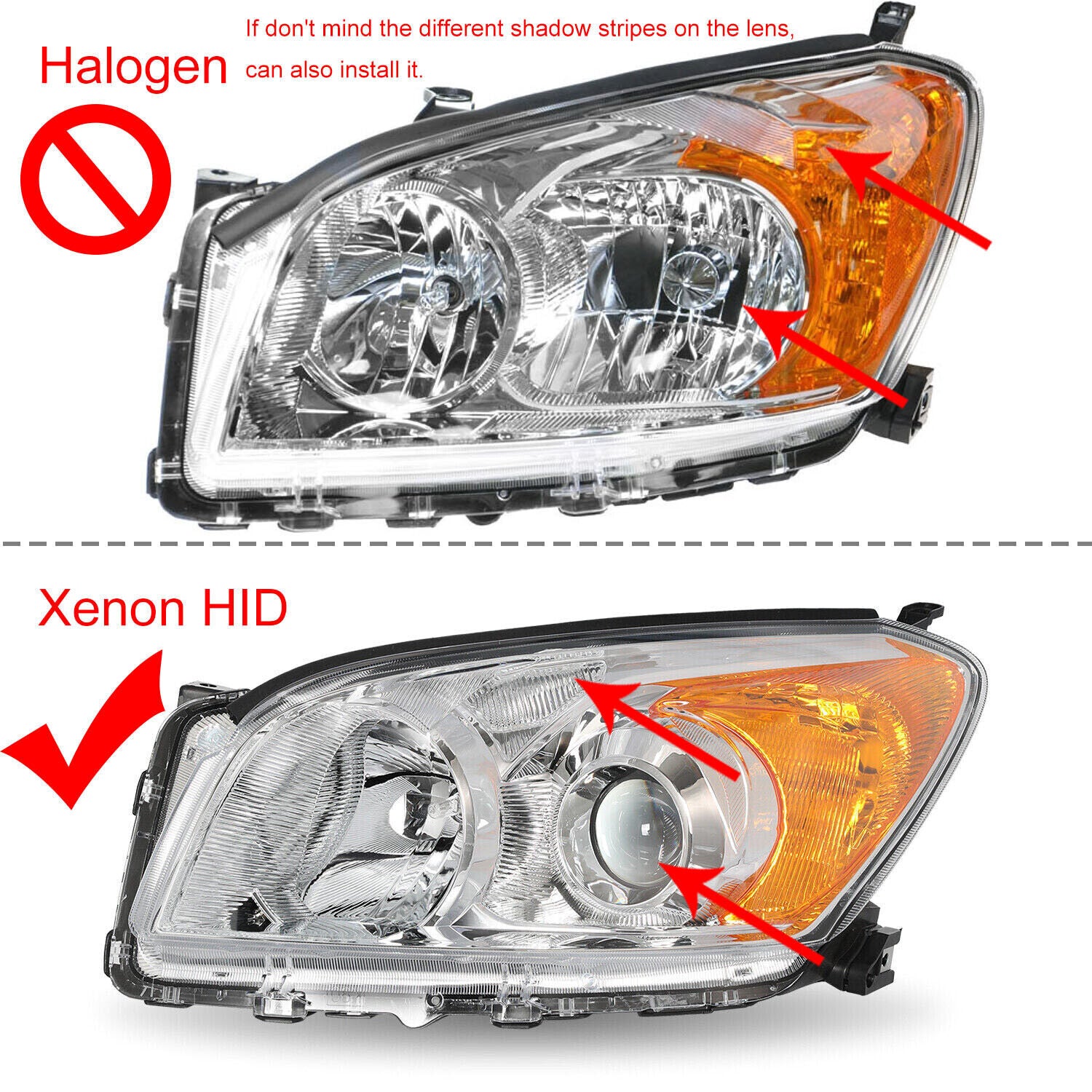 Front Headlight Lens Cover Shell Headlamp Cap for Toyota RAV4 2009-2012