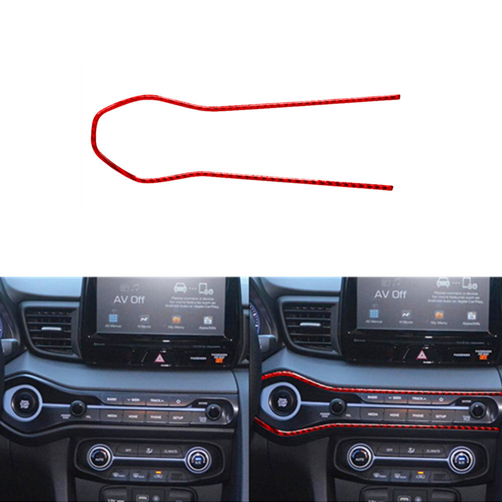 Red carbon fiber radio button frame decorative cover for the modern for Veloster JS 2019 - 2022