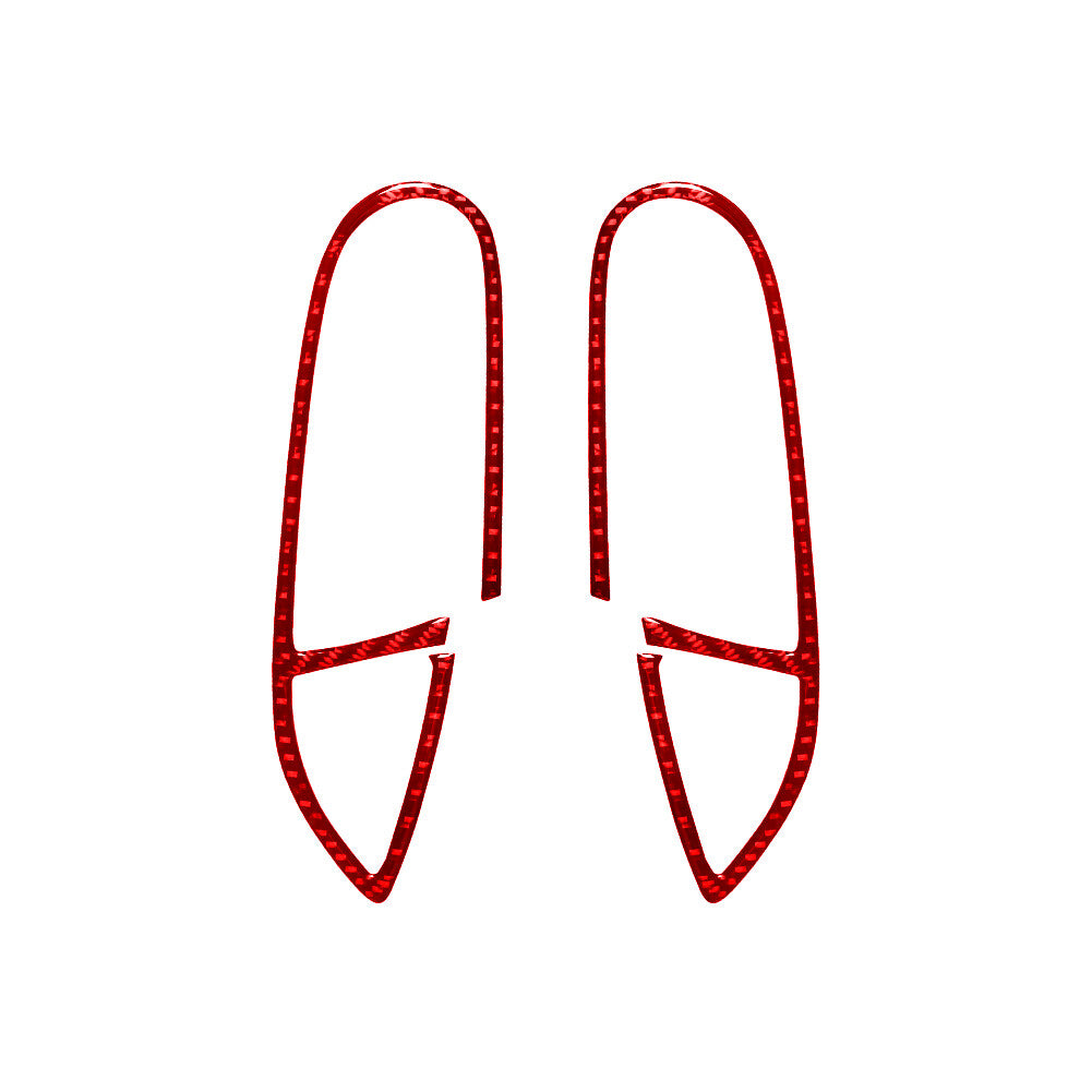2X Red Carbon Fiber Front Side Door Handle Cover Trim for Ford Fiesta 2011-2015