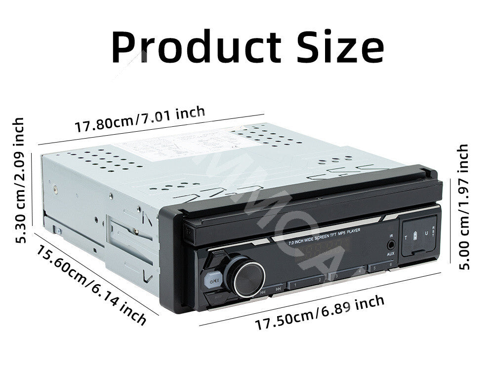 7in Single Din Android 13 Retractable Car Stereo Radio GPS WIFI For Carplay