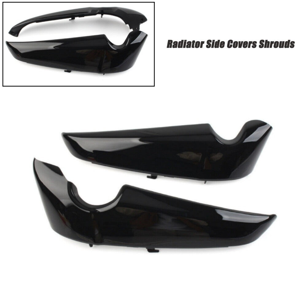 Gloss Black Radiator Side Covers Shrouds for Harley V Rod VROD VRSC 2001  Up
