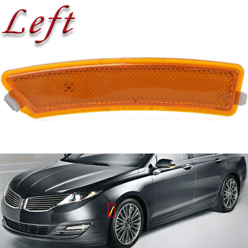 Left For 2013 - 2016 for Lincoln MKZ Front Bumper Reflector Side Marker Lights