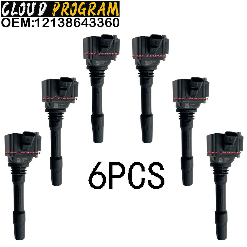 6pcs 12138643360 ignition coil for 17-20 for BMW 440i xDrive Gran Coupe 3.0L L6