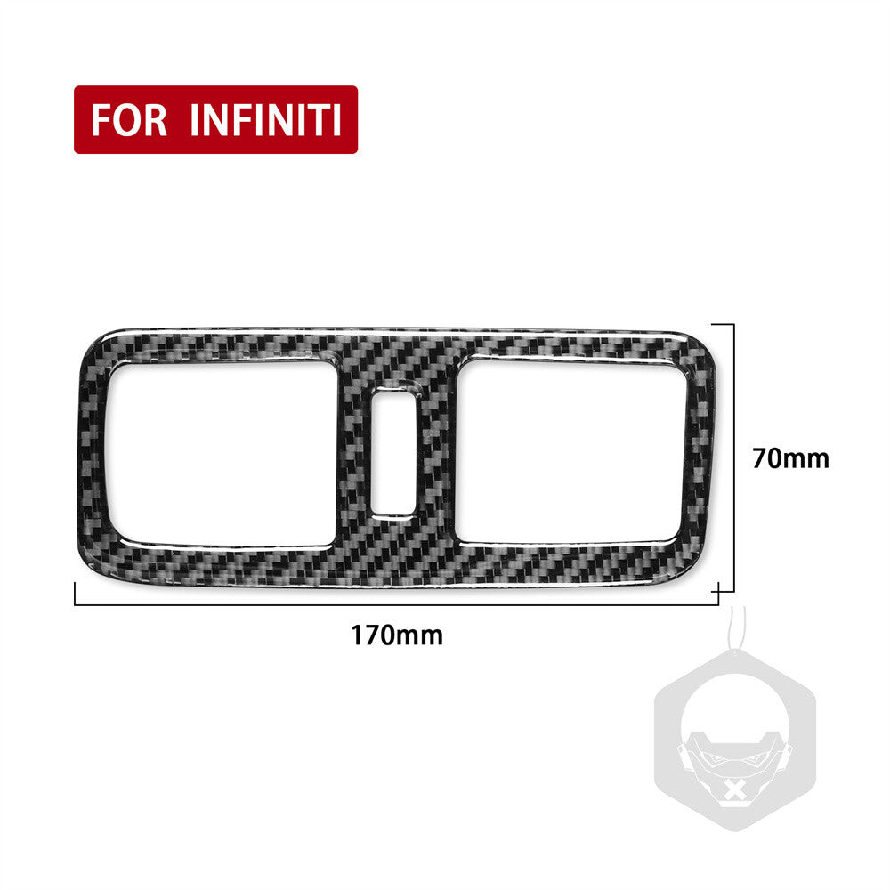 Carbon Fiber Interior Rear Air Vent Outlet Panel Trim for Infiniti G37 2007-2009