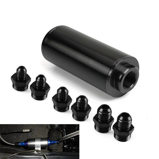 Universal High Flow 100 Micron Inline Fuel Filter Cleanable 6AN 8AN 10AN 50mm