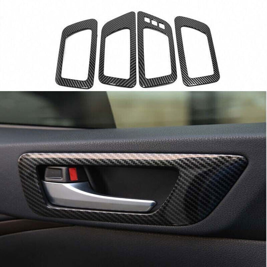 Inner Door Handle Frame Trim Carbon Fiber Style for Toyota Highlander 2014-19 4P